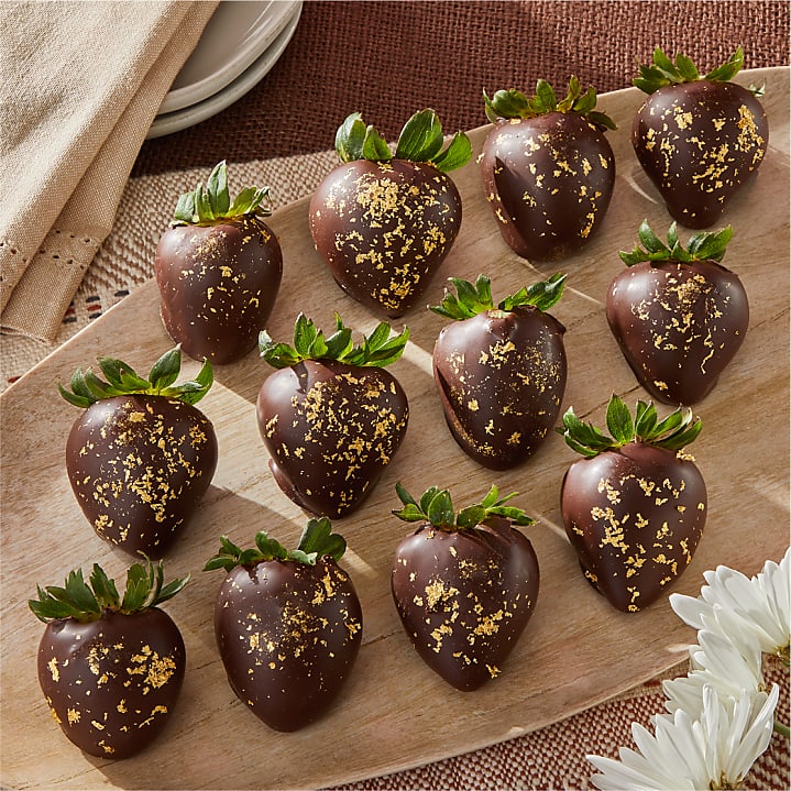 product image for 23K Gold Belgian Dark Chocolate Covered Strawberries